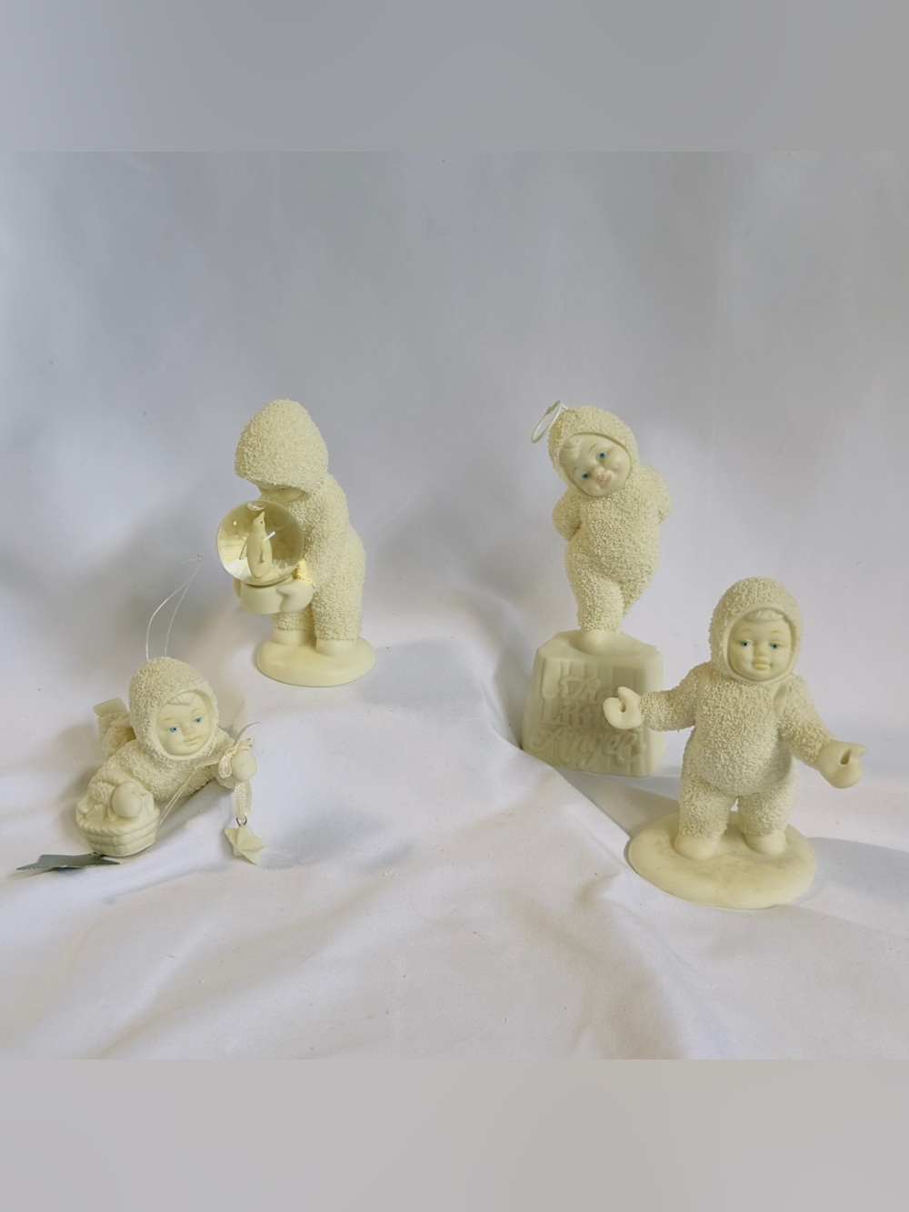 Vtg Lot of 4 Snow Babies Dept 56 Figurines Statues Christmas Ornaments Decor